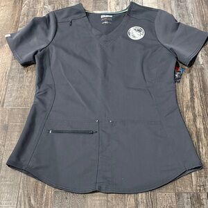 NWT Scrubstar Ultimate Stretch Charcoal Scrub Top